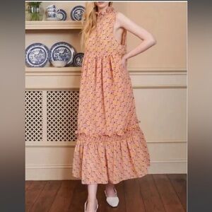 Sister Jane Peach Floral Maxi Dress